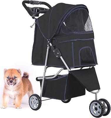 Bestpet 3 roues poussette pour animaux de compagnie chien chat chiens de taille