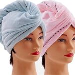 Serviette à cheveux magique en microfibre séchage rapide serviette enveloppante avec bouton rapide