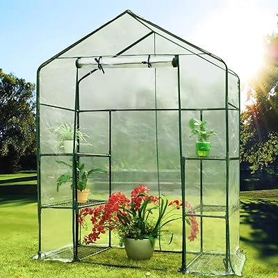 Serre de culture avec 6 étagères en plastique pvc renforcé avec cadre en métal robuste, serre portable toutes saisons pour jardin extérieur h198cm x l139cm x p71cm. DIAYTAR COTE D'IVOIRE est le magasin idéal pour ceux qui cherchent à trouver le meilleur choix de produits en ligne en Côte d'Ivoire. Grâce à son vaste catalogue qui comprend plus de 300 000 références, il est possible de comparer et d'acheter en toute confiance les produits dont on a besoin.