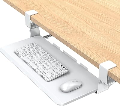 Plateau de clavier woka sous le bureau, support de clavier 26,5 x 11,7"