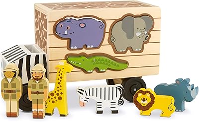 Camion de tri d'animaux melissa & doug jouet en bois avec 7