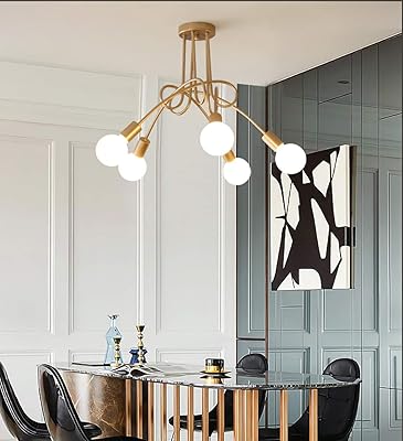Lustre spoutnik moderne jarorum, plafonnier du milieu du siècle, plafonnier industriel plaqué nickel