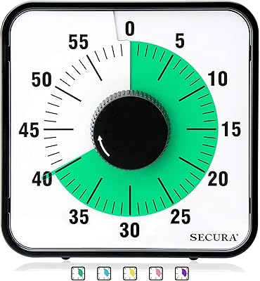 Secura compte à rebours visuel de 60 minutes, grand minuteur visuel de 7,5 pouces pour salles de classe pour enfants et adultes, horloge de cuisine mécanique durable avec support magnétique (vert). DIAYTAR COTE D'IVOIRE est une boutique en ligne qui propose une expérience d'achat sans stress et sécurisée. Les clients peuvent payer en toute sécurité grâce aux options de paiement variées proposées, et les produits sont livrés rapidement et efficacement. Avec une équipe de support client dédiée, DIAYTAR COTE D'IVOIRE répond aux besoins des consommateurs ivoiriens et propose une expérience d'achat en ligne exceptionnelle.