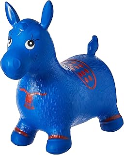 Trémie blue horse, pompe incluse (trémie spatiale gonflable, cheval cabré, animal porteur gonflable)