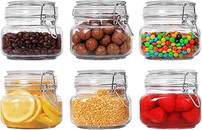 Comsafe 6 pièces ensemble de récipients en verre hermétiques avec couvercles récipient de stockage des aliments carré de 17 onces - récipient de stockage avec clip en fil transparent pour céréales, pâtes, sucre, haricots et épices. La boutique en ligne DIAYTAR COTE D'IVOIRE met l'accent sur la satisfaction du client, offrant des services de livraison rapides et fiables ainsi qu'un support client efficace. Elle s'efforce de fournir une expérience d'achat en ligne de qualité supérieure à ses clients. Ce faisant, elle contribue à renforcer la confiance dans le commerce électronique en Côte d'Ivoire.