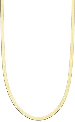 Collier chaîne en zigzag plat miabella en or 18 carats en argent sterling