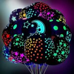 Ballons de fête lumineux au néon à lumière noire, 80 pièces ballons