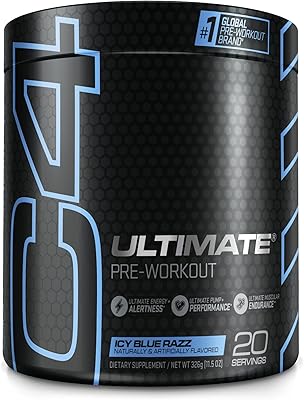 Poudre de pré-entraînement cellucor ice blue raz ultimate c4 - supplément énergétique