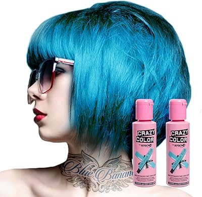Teinture capillaire bleue semi-permanente x2 crazy color de bubble gum