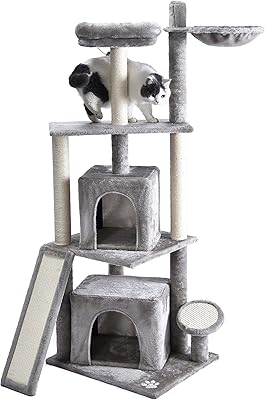 Arbre à chat moderne ilam avec lit et griffoir, tour pour chat d'intérieur