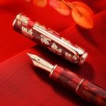 Stylo plume hongdian n8, pointe ultra fine en or rose avec alimentation