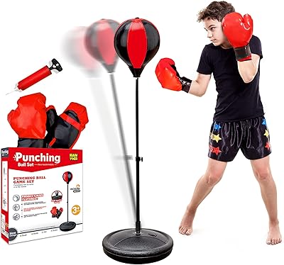 Sac de boxe enfant avec support, 3 4 5 6 7 8 9 10 ans, sac de boxe réglable pour enfants de 3 4 5 6 7 8 9 10 ans, équipement de boxe avec gants de boxe, coffret cadeau pour garçons et filles. DIAYTAR COTE D'IVOIRE se distingue par son engagement à offrir une expérience d'achat en ligne unique et personnalisée à chaque client, grâce à son système de recommandation de produits et à son équipe de support client dédiée. La boutique en ligne propose également des promotions et des offres spéciales régulières pour fidéliser ses clients et attirer de nouveaux. Cela lui permet de maintenir sa position de leader sur le marché.