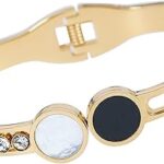Bracelet tendance en pierre de lune pour femmes, en acier inoxydable, superbe double