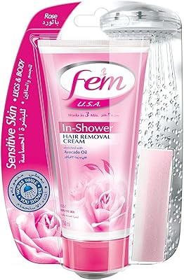 Crème dépilatoire sous la douche fem au beurre de karité et à la rose