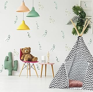 6 feuilles d'autocollants muraux feuilles, paquet de 36 autocollants muraux feuilles de maison