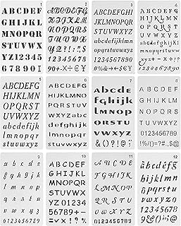 Lot de 12 pochoirs à lettres, 4 x 7 pouces, pochoirs alphabet, pochoirs