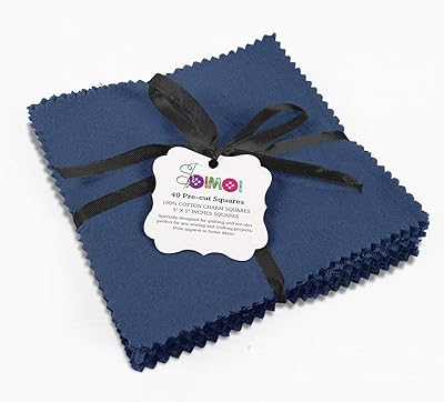 Soimoi solide bleu royal prédécoupé 5 pouces tissu de coton enveloppé carré charme