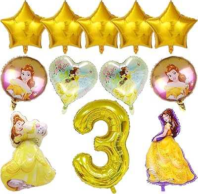 12 pièces princess belle beauty best belle ballons en aluminium pour fête d'anniversaire