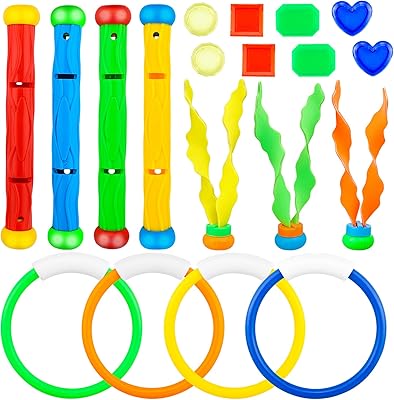Ensemble de jouets de piscine pour enfants, comprenant 4 bâtons de plongée, 4