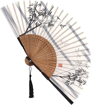 Éventail à main pliant, petit éventail portable en soie japonaise et chinoise antique
