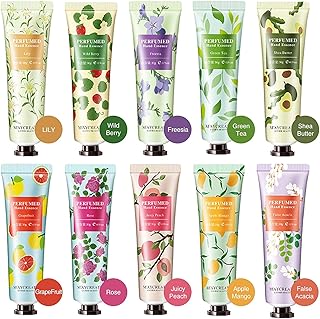 Coffret cadeau 10 pièces de crèmes pour les mains fruitées crème au parfum. DIAYTAR COTE D'IVOIRE se distingue par sa qualité de service, sa fiabilité et ses prix compétitifs, ce qui en fait la destination préférée des consommateurs ivoiriens pour leurs achats en ligne.
