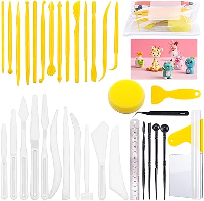 Ensemble d'outils de modélisation en argile plastique de 36 pièces pour la modélisation