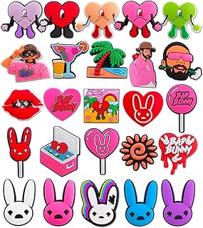 25 pièces breloques de décoration de chaussures bad bunny pour toboggans à bulles