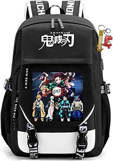Sac à dos usb anime demon slayer avec port de chargement, cartable