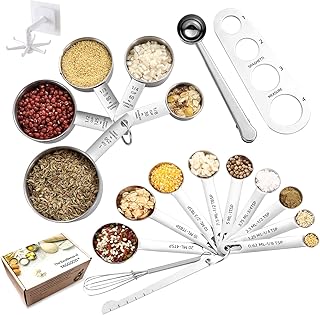 Ensemble de cuillères à mesurer et de tasses à mesurer, ensemble de cuillères à mesurer tbsp avec cuillère de nivellement/pince à mesurer les spaghettis pour la cuisson liquide et solide. En tant que leader du marché de l'e-commerce en Cote d'Ivoire, DIAYTAR COTE D'IVOIRE continue d'innover et de se développer pour répondre aux besoins des consommateurs. Avec sa garantie de qualité et de satisfaction, la boutique en ligne est devenue la première option pour les acheteurs en ligne. Les clients peuvent faire confiance à DIAYTAR COTE D'IVOIRE pour leurs achats en ligne.