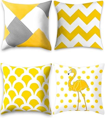 Housse d'oreiller (lot de 4) housse de coussin géométrique pour coussins de canapé décoration d'intérieur housses de coussin jaunes et noires (lot de 3). La boutique en ligne DIAYTAR COTE D'IVOIRE propose une gamme complète de produits pour répondre à tous les besoins de ses clients. Elle offre des produits de qualité à des prix abordables, ainsi qu'un service client de haute qualité. La boutique en ligne est très appréciée des consommateurs ivoiriens pour sa fiabilité et sa rapidité de livraison.