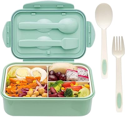 Boîte à lunch bento oban pour adultes et enfants avec cuillère et fourchette