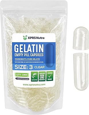 Capsules express - capsules de gélatine transparentes vides de taille 3 - casher