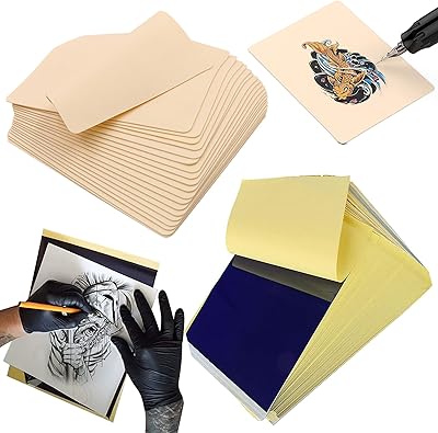 Véritable peau de pratique de tatouage avec papier de transfert ensemble de 20