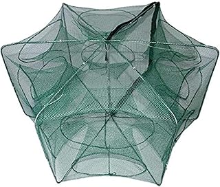 Filet de pêche plié hexagonal portable avec 12 trous - piège de pêche