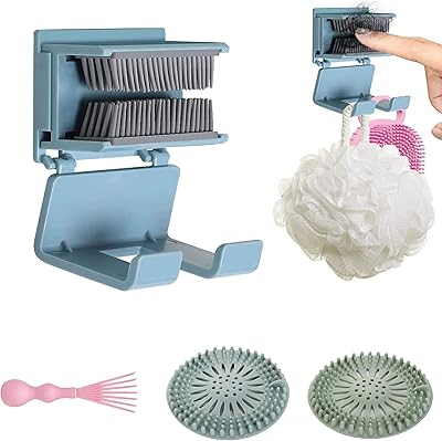 Attrape-cheveux mural de douche avec 2 paquets de crépine de baignoire et 1