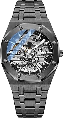 Montre habillée officielle mécanique automatique lumineuse avec bracelet en acier