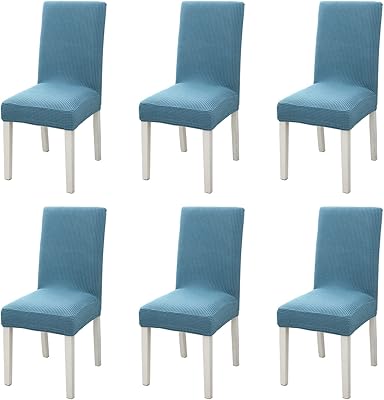 Gzs ensemble de 6 housses de chaise de salle à manger en tissu