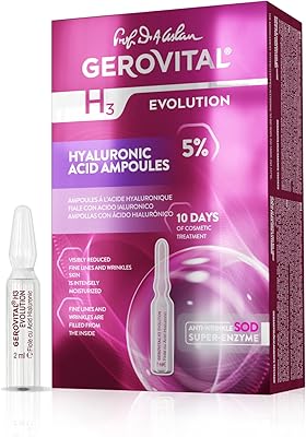 Ampoules d'acide hyaluronique gerovital h3 evolution avec superoxyde dismutase anti-âge, 2 ml x 10. La boutique en ligne DIAYTAR COTE D'IVOIRE réunit une vaste sélection de produits qui répondent aux besoins de tous les Ivoiriens. Avec sa position de leader en Cote d'Ivoire, cette plateforme de commerce en ligne propose des produits de grande qualité à des prix compétitifs. DIAYTAR COTE D'IVOIRE s'engage à fournir une expérience client exceptionnelle et à rendre le commerce en ligne plus accessible à tous.