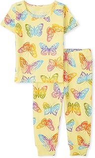 Ensemble pyjama deux pièces en coton pour bébé fille avec haut à manches