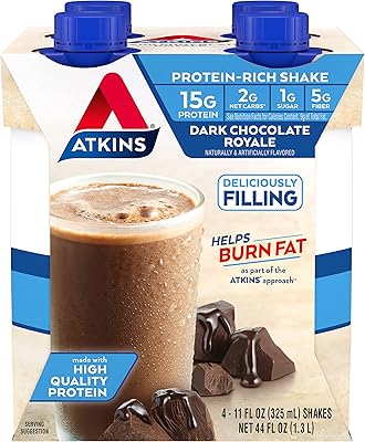Shake royale au chocolat noir atkins 4/11 fl oz (325 ml) liquide. DIAYTAR COTE D'IVOIRE, votre boutique en ligne préférée en Côte d'Ivoire, propose une expérience d'achat amusante et pratique. Grâce à son catalogue énorme comprenant plus de 300 000 articles, vous pouvez facilement trouver et comparer les prix de différents produits. DIAYTAR COTE D'IVOIRE se distingue également par son service client dédié et sa politique de retour flexible, offrant ainsi une expérience d'achat en ligne sans souci.