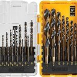Jeu de forets hélicoïdaux hss à revêtement en oxyde noir dewalt