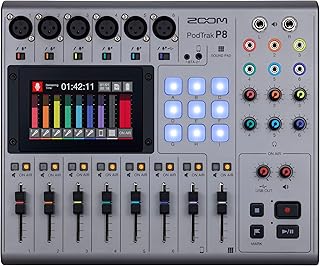 Enregistreur de podcast zoom podtrack p8 6 entrées micro sorties casque