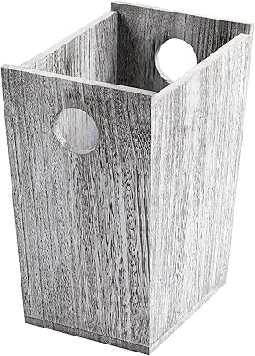Poubelle rustique en bois pour salle de bain, poubelle carrée de bureau, poubelle