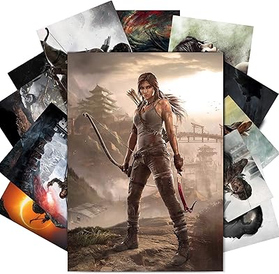 Ensemble d'affiches renrunning tomb 0 raider 12 pièces impression photo hd