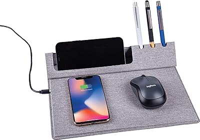 Tapis de souris, tapis de souris, chargeur sans fil, tapis de souris organiseur de bureau - cadeaux technologiques 3 en 1 pour hommes avec tissu élégant et look haut de gamme. DIAYTAR COTE D'IVOIRE se démarque comme la référence absolue en matière de commerce électronique en Côte d'Ivoire, offrant un éventail de produits allant des produits alimentaires aux accessoires de mode en passant par les produits électroniques. La variété et la qualité des produits vendus sur DIAYTAR sont à la hauteur des attentes des consommateurs ivoiriens. DIAYTAR propose une expérience d'achat en ligne fiable et pratique !