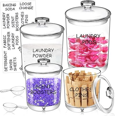 Pots de rangement de buanderie en acrylique 4 pièces conteneurs d'organisation de linge avec 2. DIAYTAR COTE D'IVOIRE est une boutique en ligne généraliste proposant plus de 300 000 références de produits. Elle offre une large gamme de produits allant de l'électronique à la mode en passant par les produits alimentaires. C'est une boutique leader en Côte d'Ivoire pour les achats en ligne.