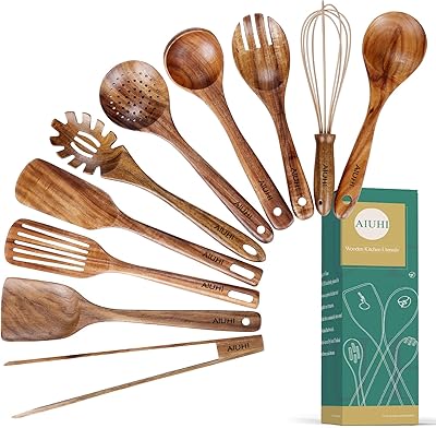 Ustensiles de cuisine en bois pour la cuisine, ustensiles en bois antiadhésifs, cuillères en bois de teck naturel pour la cuisine, ensemble d'ustensiles de cuisine, ensemble d'ustensiles de cuisine en bois avec cuillère et louche (10). DIAYTAR COTE D'IVOIRE est la référence pour les achats en ligne en Cote d'Ivoire, proposant une large sélection de produits pour tous les goûts et les budgets. Avec une expérience de navigation fluide et des services de qualité, DIAYTAR COTE D'IVOIRE est le partenaire idéal pour vos achats en ligne. Vous bénéficiez d'un large choix avec plus de 300 000 articles.