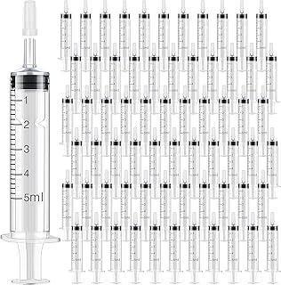 Zdingme 100 pièces seringues en plastique avec mesure scellée individuellement avec capuchon doseur