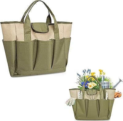 Sac à outils de jardin delfino sac fourre-tout robuste avec 8 poches profondes