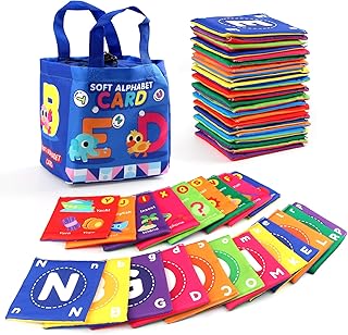 Cartes alphabet en tissu habavis pour enfants, cartes flash colorées pour l'apprentissage précoce
